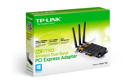 TP-LINK - Adaptador Inalámbrico de Doble Banda PCI Express AC1750 T8E