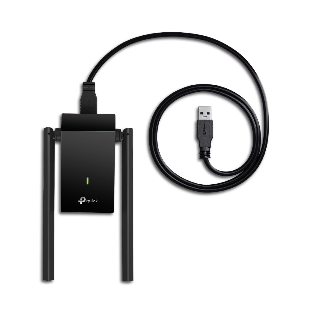 TP-LINK - Adaptador USB inalámbrico de alta ganancia de antenas duales AC1300 - Archer T4U Plus
