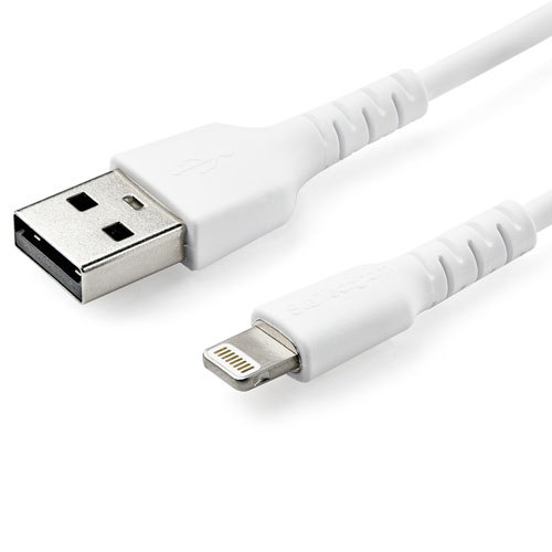  Cable Resistente USB-A a Lightning de 2 m Blanco - Cable USB Tipo A a Lightning con Fibra de Aramida - MFi (RUSBCLTMM2M) - Startech