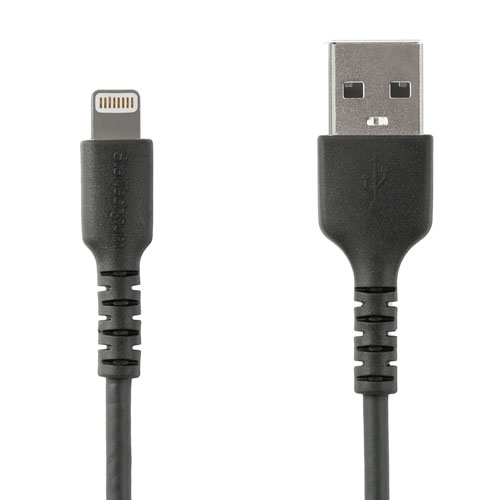  Cable Resistente USB-A a Lightning de 2 m Negro - Cable USB Tipo A a Lightning con Fibra de Aramida - MFi (RUSBCLTMM2MB) - Startech