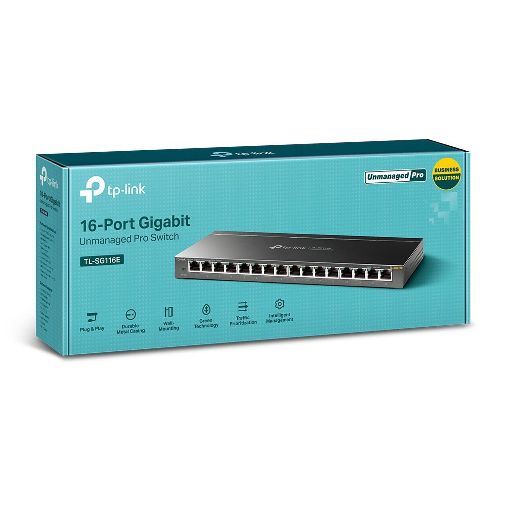 TP-LINK - Switch de 16 Puertos Gigabit No Gestionable Pro - TL-SG116E