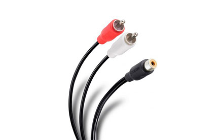 Cable RCA 2 plug a jack de 15 cm, ultradelgado