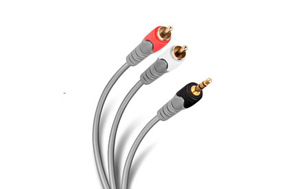 Cable plug 3,5 mm a 2 plug RCA de 90 cm, reforzado