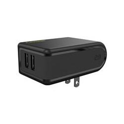 PureGear - Adaptador de corriente - 24 vatios - 4.8 A - 2 conectores de salida (USB) - negro