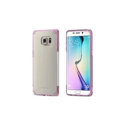 PureGear Slim Shell Pro - Carcasa trasera para teléfono móvil - plástico engomado - rosa, transparente - para Samsung Galaxy S6 edge