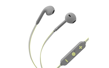 Audífonos Bluetooth con cable reflejante y auriculares rubber
