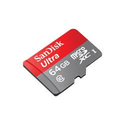 SanDisk Ultra - Tarjeta de memoria flash (adaptador microSDXC a SD Incluido) - 64 GB - Class 10 - microSDXC UHS-I