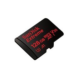 SanDisk Extreme - Tarjeta de memoria flash (adaptador microSDXC a SD Incluido) - 128 GB - A1 / Video Class V30 / UHS-I U3 - microSDXC UHS-I