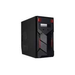 Xtech - Tower - Micro ATX - Black and red - Span - 500W kybd/mse/spkr