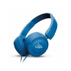 JBL T450 - Auriculares con diadema con micro - en oreja - cableado - conector de 3,5 mm - azul