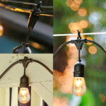 Cadena de luces para exteriores de 48 pies de largo con 15 luces LED