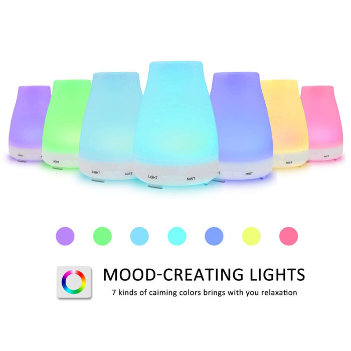Difusor ultrasonico de aromas con iluminación LED de colores