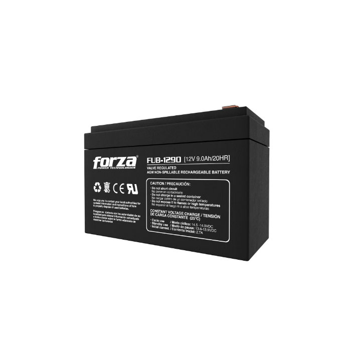 Batería FORZA FUB-1290 sellada 12V/9Ah recargable, AGM, sin mantenimiento
