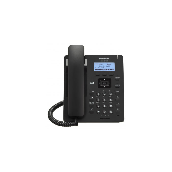 Panasonic - KX-HDV130 - Basic SIP Phone - 3-line - Black - 2 Ethernet port PoE