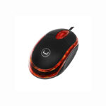 Mouse Óptico de 2 botones y scroll, 800 DPI, USB, Negro/Rojo