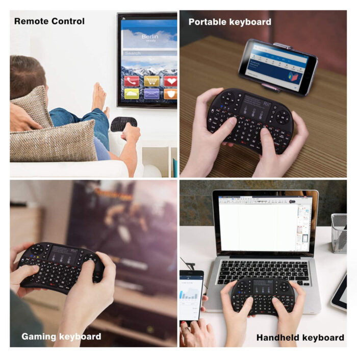 Mini teclado inalámbrico con Touchpad y LED retroiluminado