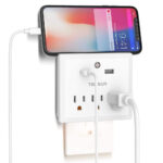 Extensor de enchufe múltiple con cargador de pared USB y luz nocturna