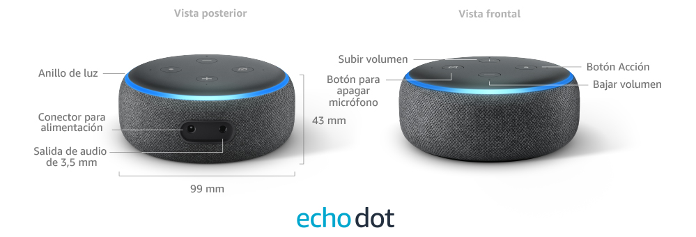 Echo Dot (3ra Gen) - Parlante inteligente con Alexa