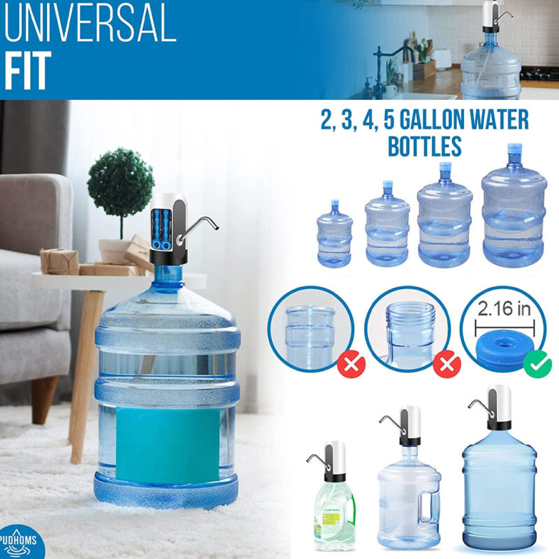 Dispensador automático de agua de 5 galones con carga USB