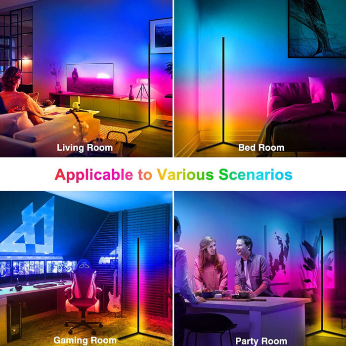 Lámpara de pie RGB compatible con Google Home y Alexa
