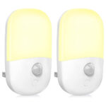 Pack de 2 Luces LED nocturnas enchufable y regulable con sensor de movimiento