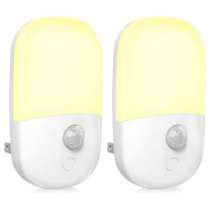 Pack de 2 Luces LED nocturnas enchufable y regulable con sensor de movimiento