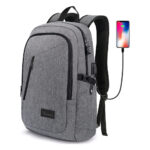 Mochila para laptop resistente al agua, antirrobo y con puerto de carga USB
