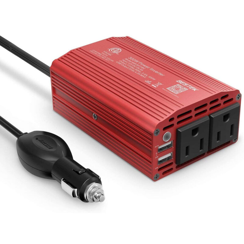 Inversor de corriente 300W CC 12V a 110V CA con adaptador de auto con puerto USB doble 4.2A
