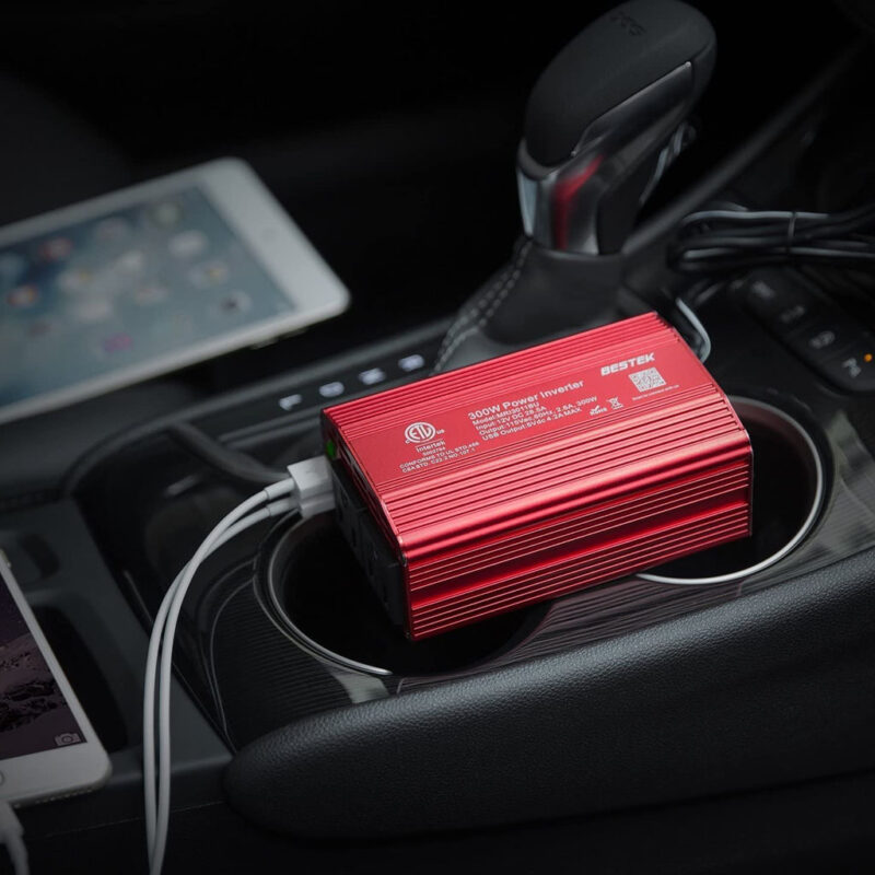 Inversor de corriente 300W CC 12V a 110V CA con adaptador de auto con puerto USB doble 4.2A