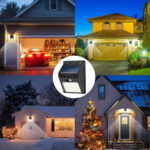Pack de 2 Luces solares con 30 luces LED, impermeables, con sensor de movimiento