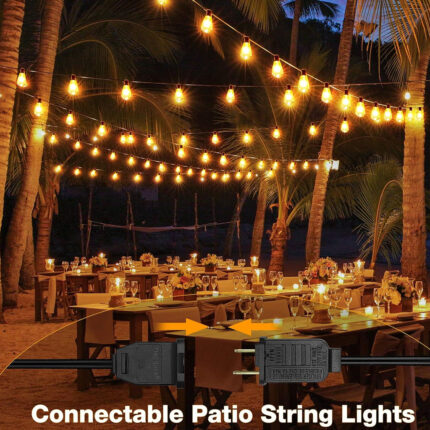 Cadena de Luces LED para exteriores, 30 bombillas, 60 pies de largo e impermeables