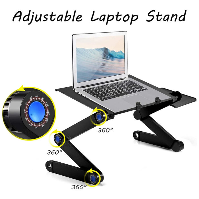 Soporte ajustable para Laptop hecho de aluminio con ventiladores de refrigeración