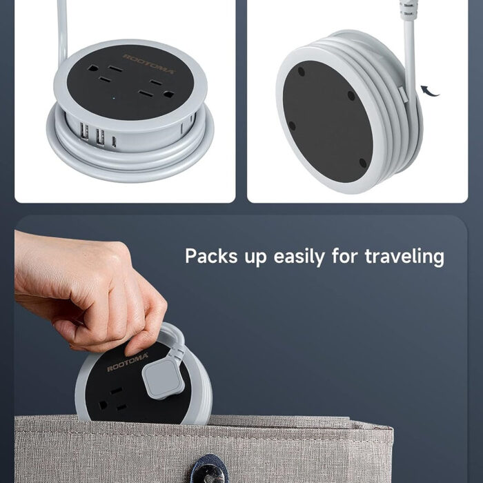 Regleta de alimentación portátil compacta para viajes