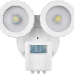 Lámpara LED integrada para exteriores activada por movimiento y con energía solar de 180 grados de color blanco Defiant