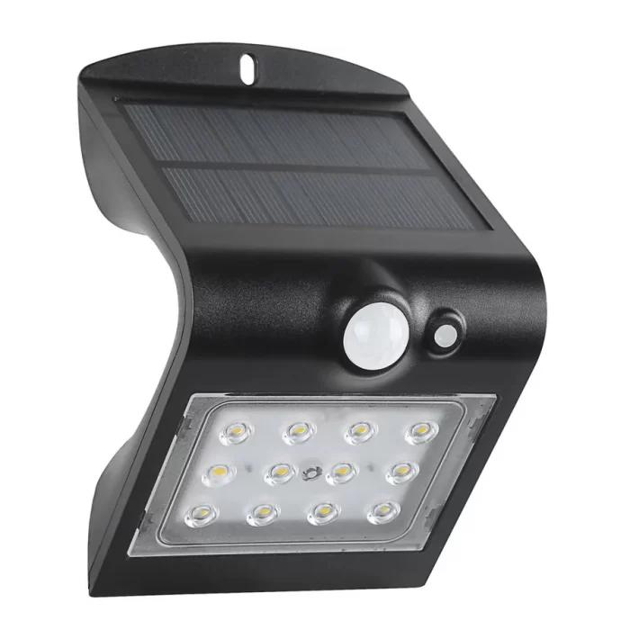 Luz LED integrada para exteriores Defiant de 120 grados con doble iluminación y activación por movimiento solar (negra)