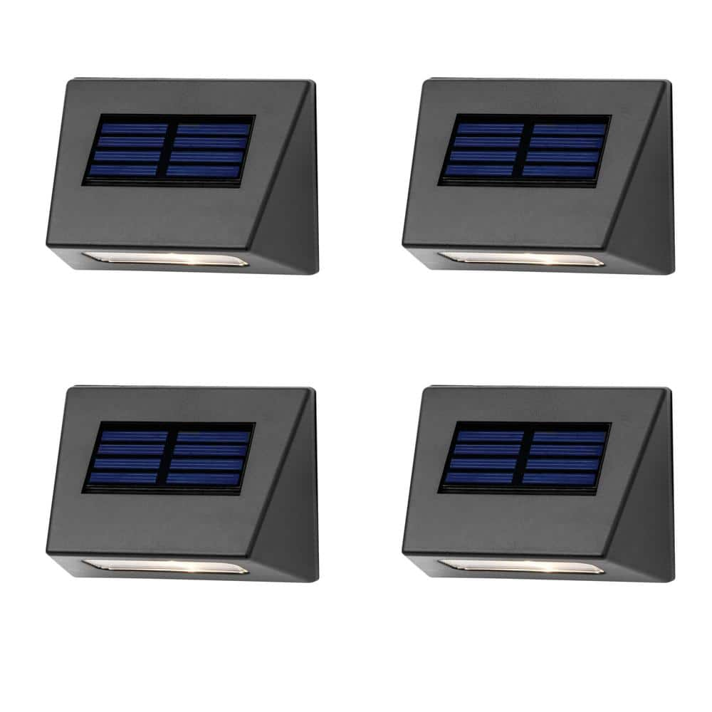 Lámpara solar para terraza exterior con LED integrados de bronce Hampton Bay (paquete de 4)