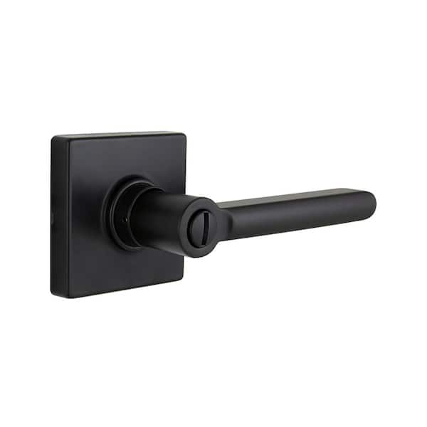 Manija para puerta de baño o dormitorio Defiant Tonebridge en negro mate con roseta cuadrada