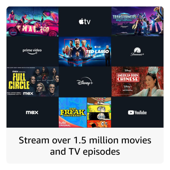 Amazon Fire TV Stick, HD, calidad nítida de imagen, streaming rápido, TV en vivo y gratuita.